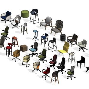 Familia Paramétrica de Sillas – Revit | LOD 300